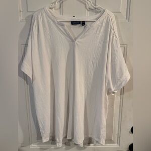 D&co Beach White V-Neck Top